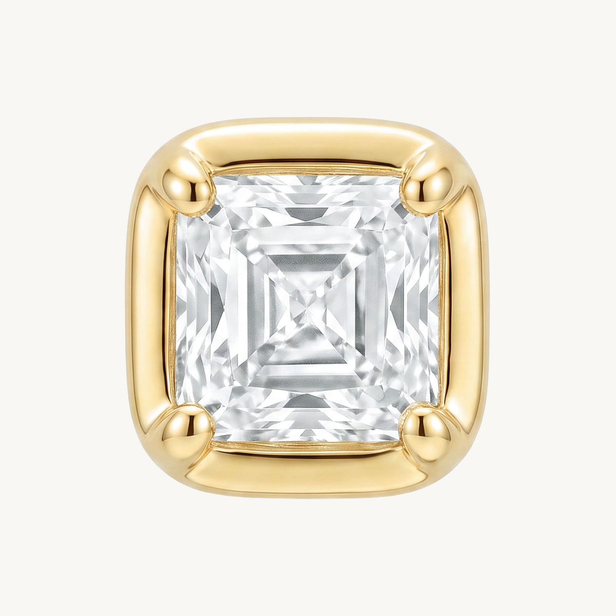 Lab grown ice cube diamond gold