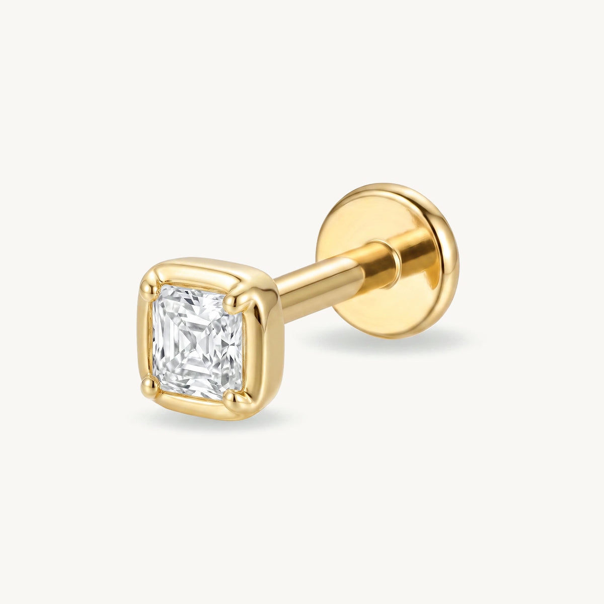 Lab grown ice cube diamond gold