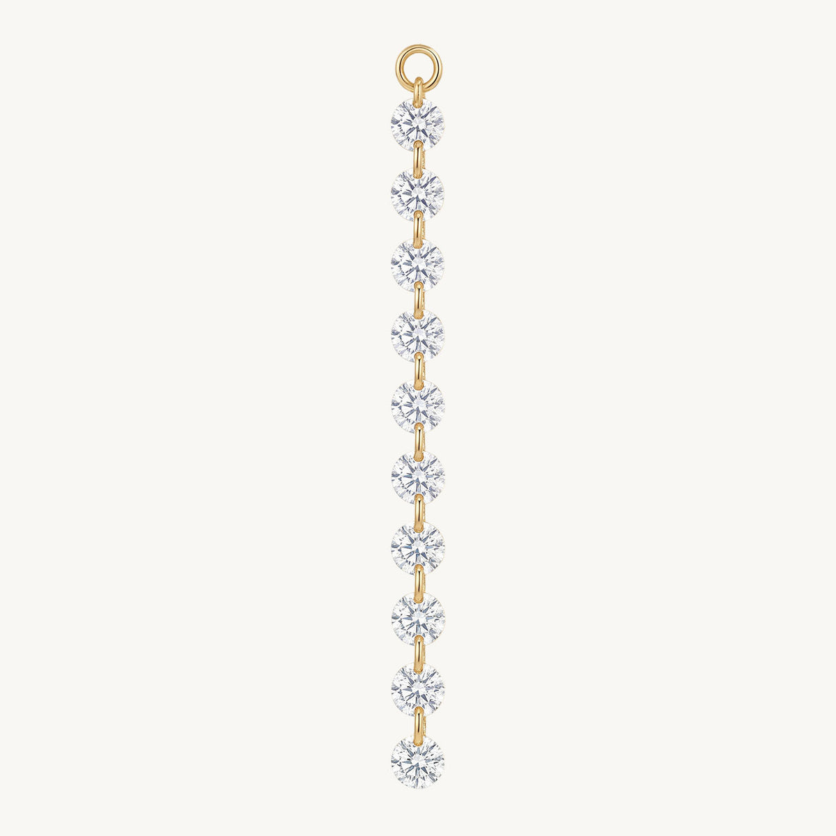 Crystal chain drop gold