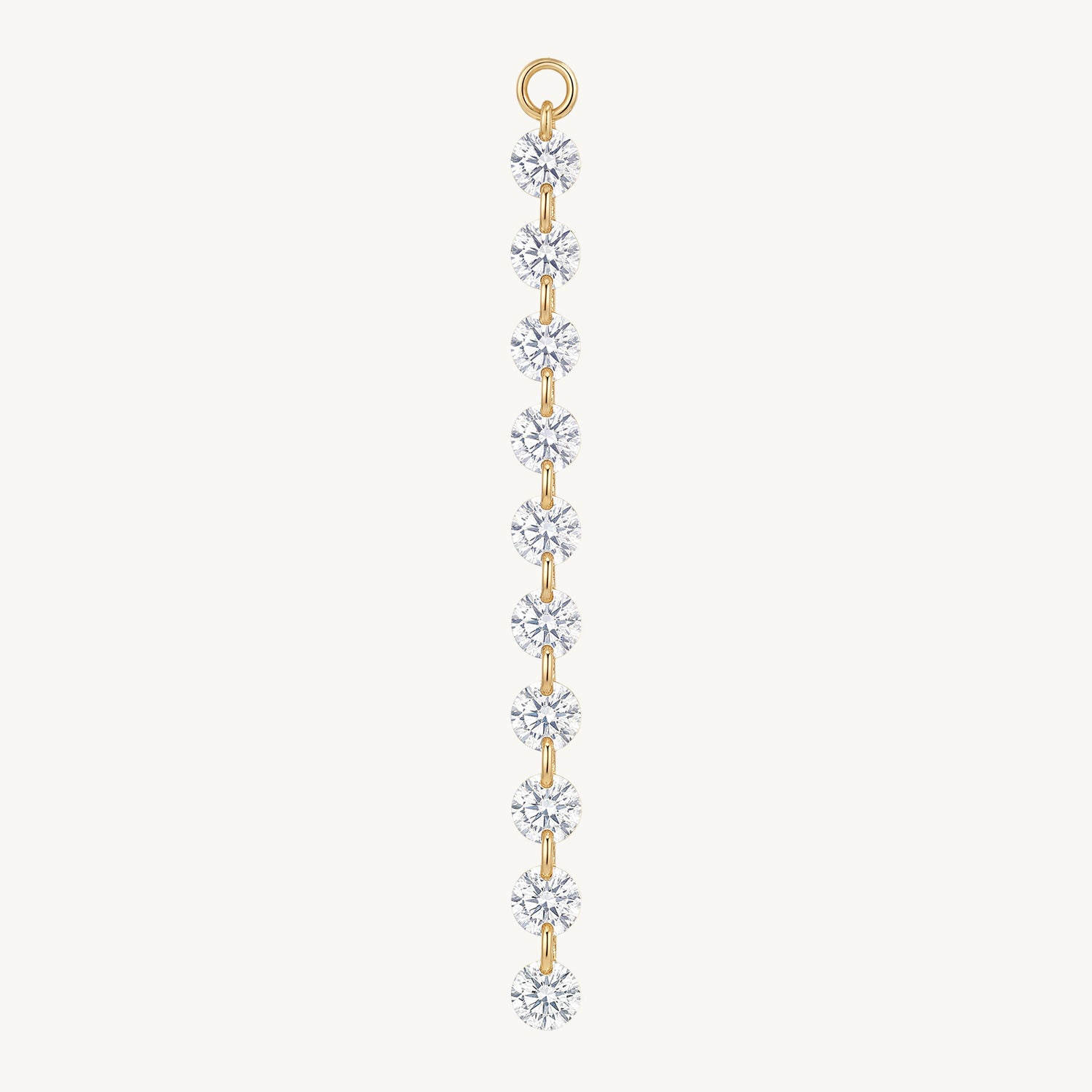 Crystal chain drop gold