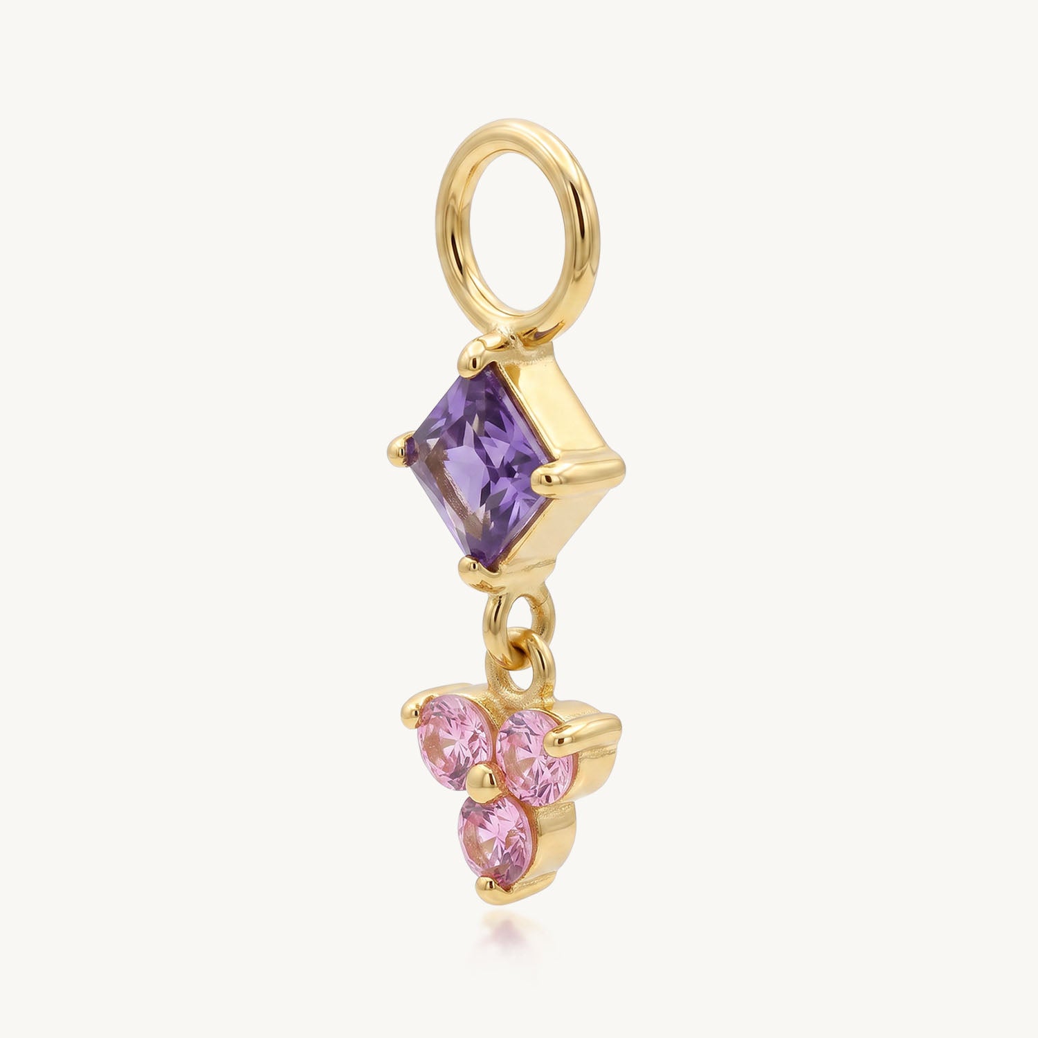 Purple blossom charm gold