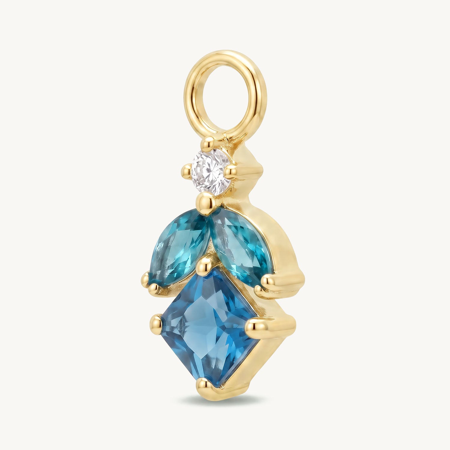 Blue petal charm gold