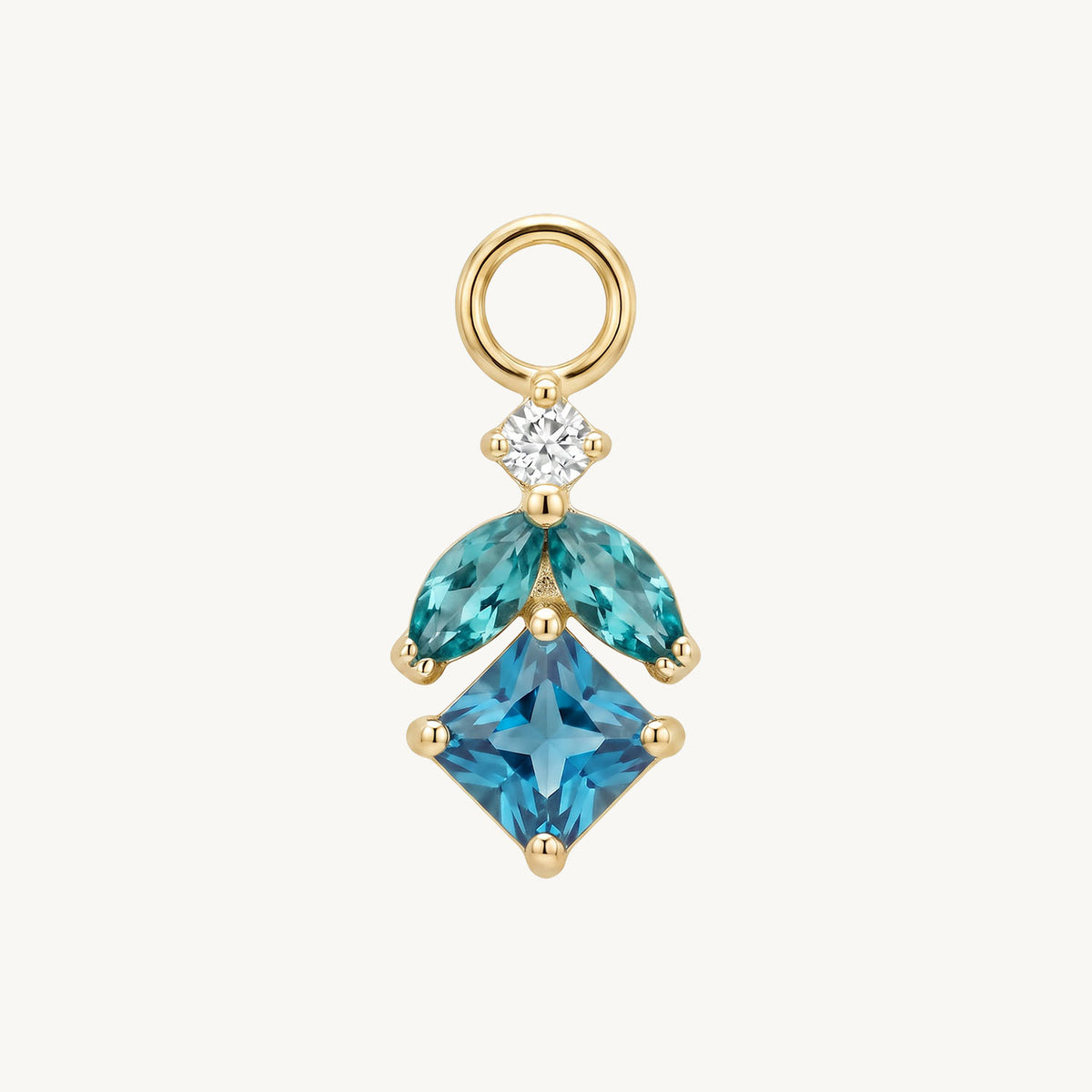 Blue petal charm gold