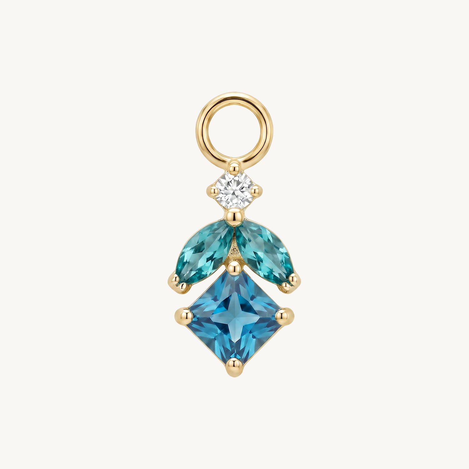 Blue petal charm gold