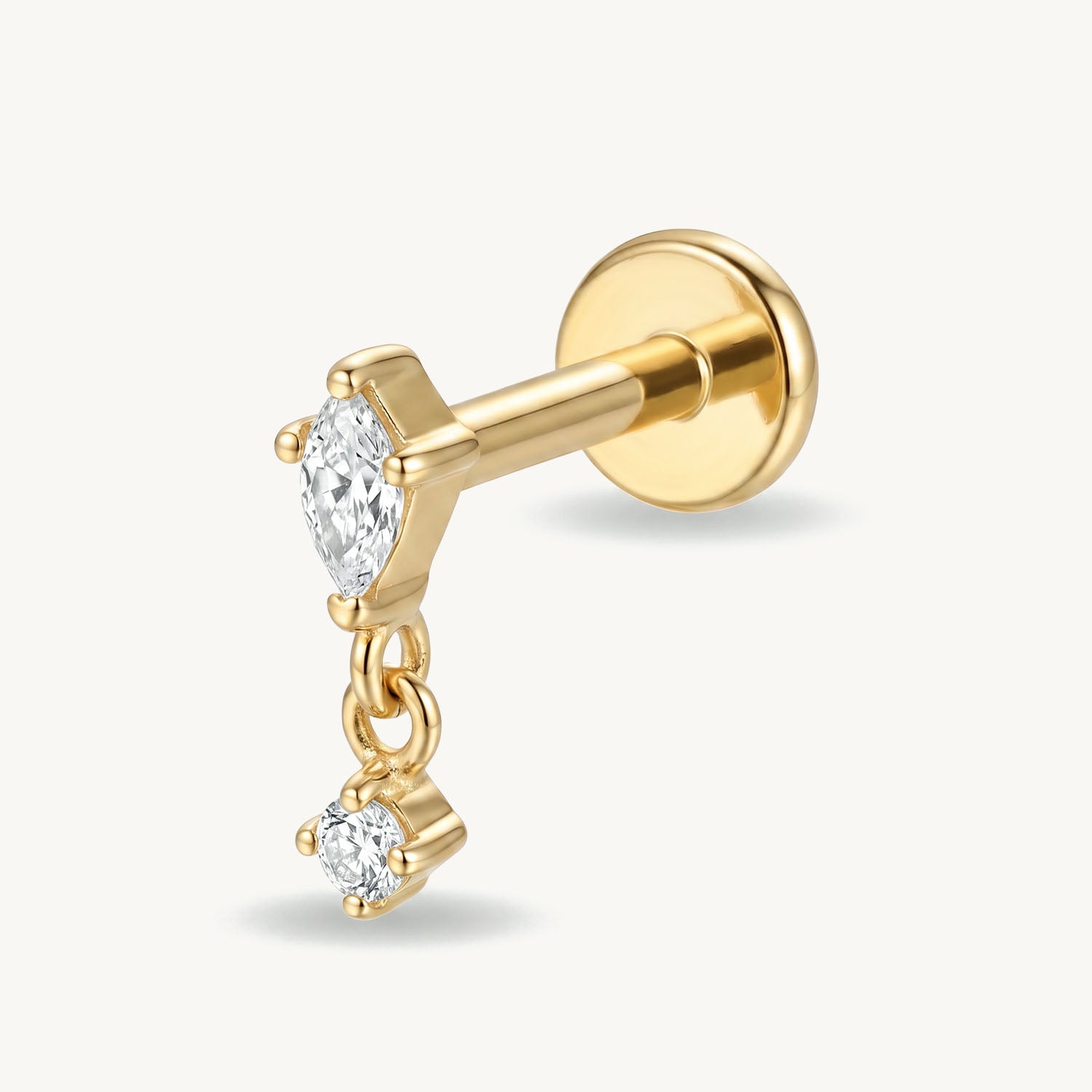 Crystal kite drop gold