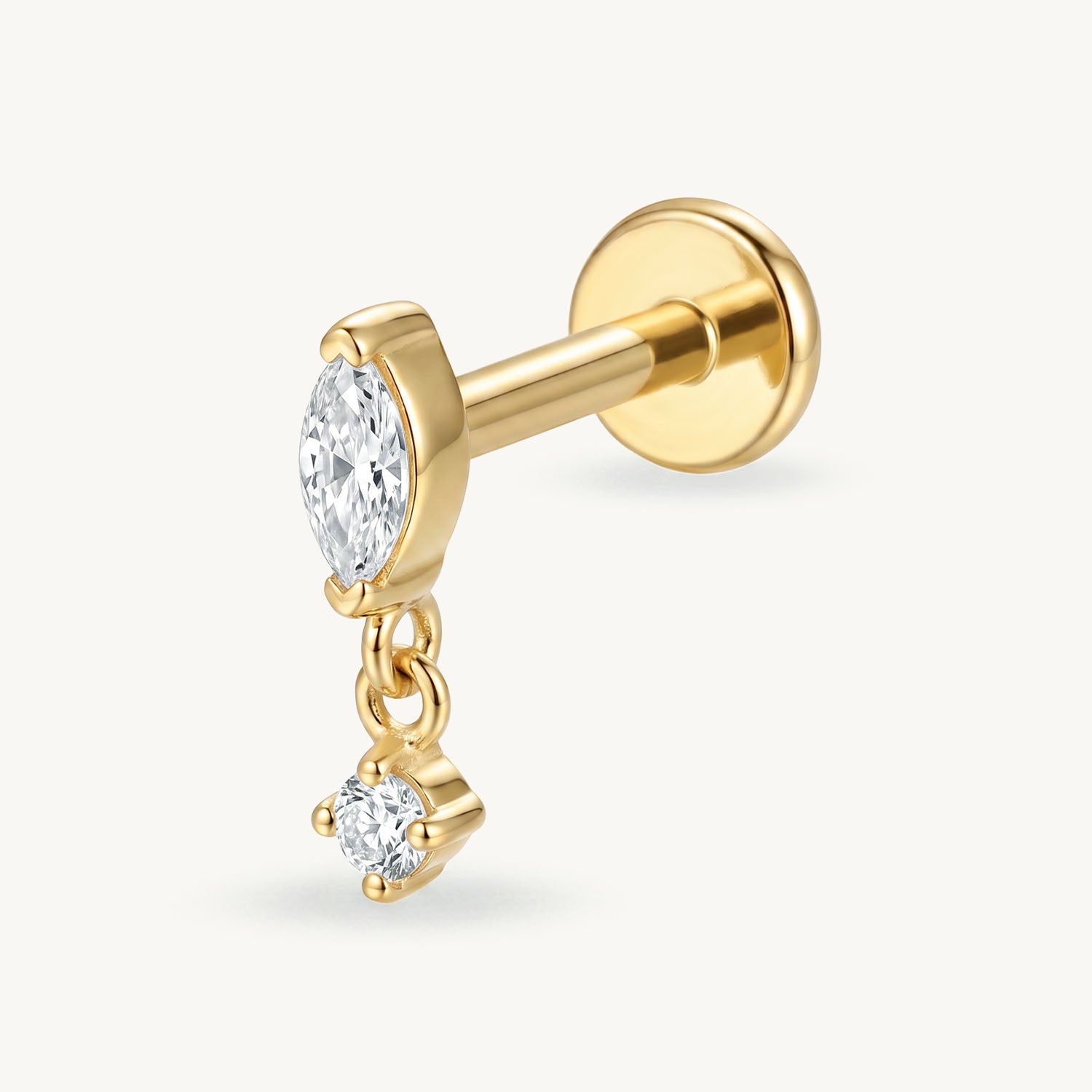 Marquise drop gold
