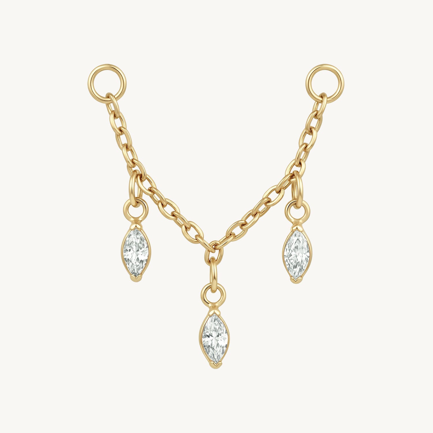 Marquise charm connector gold