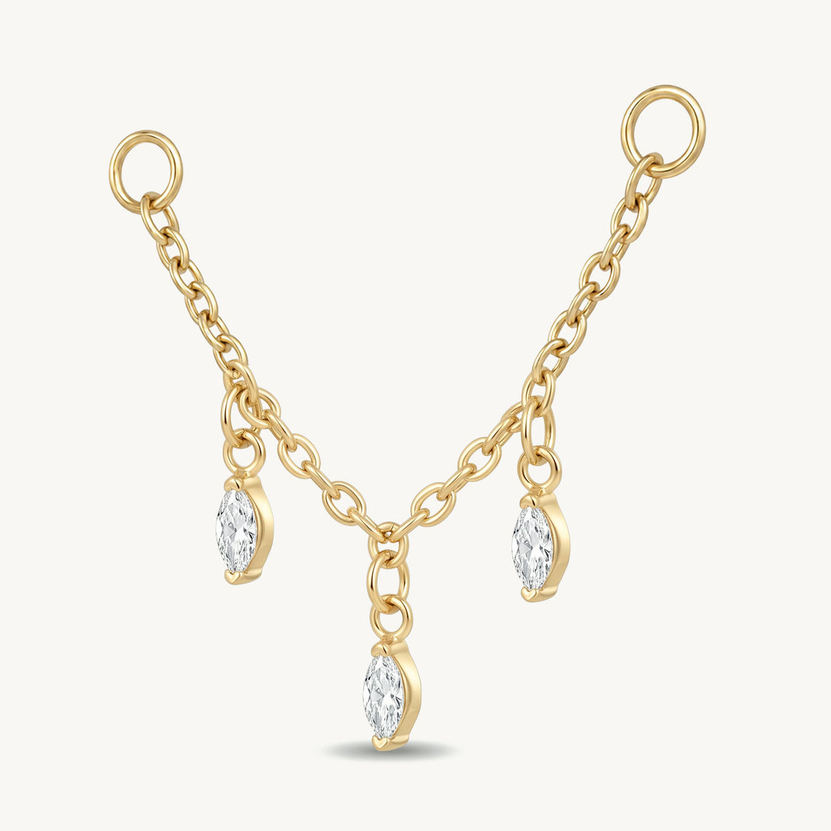 Marquise charm connector gold