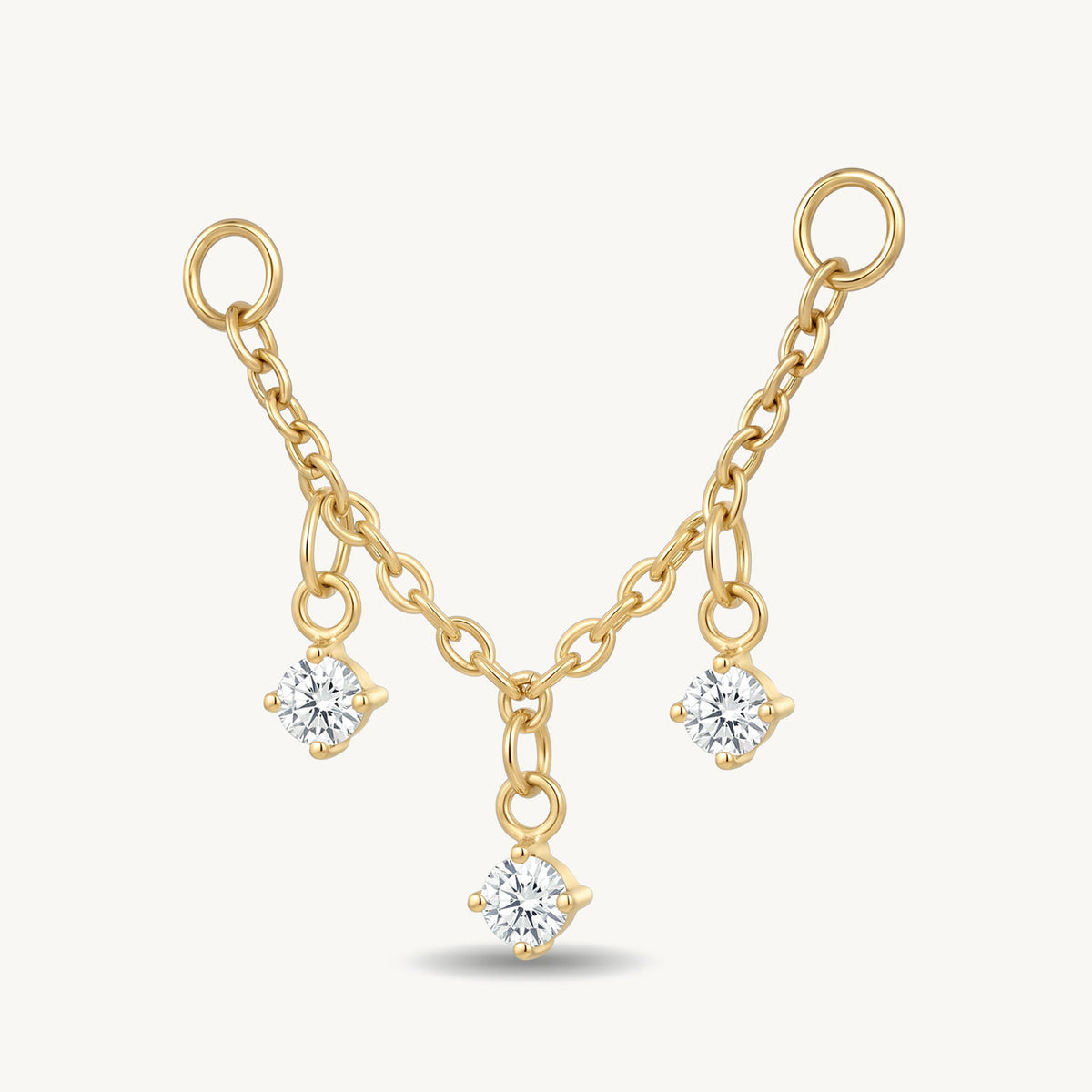 Round crystal connector gold