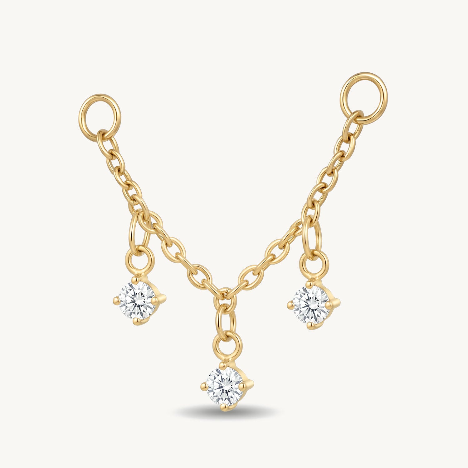 Round crystal connector gold