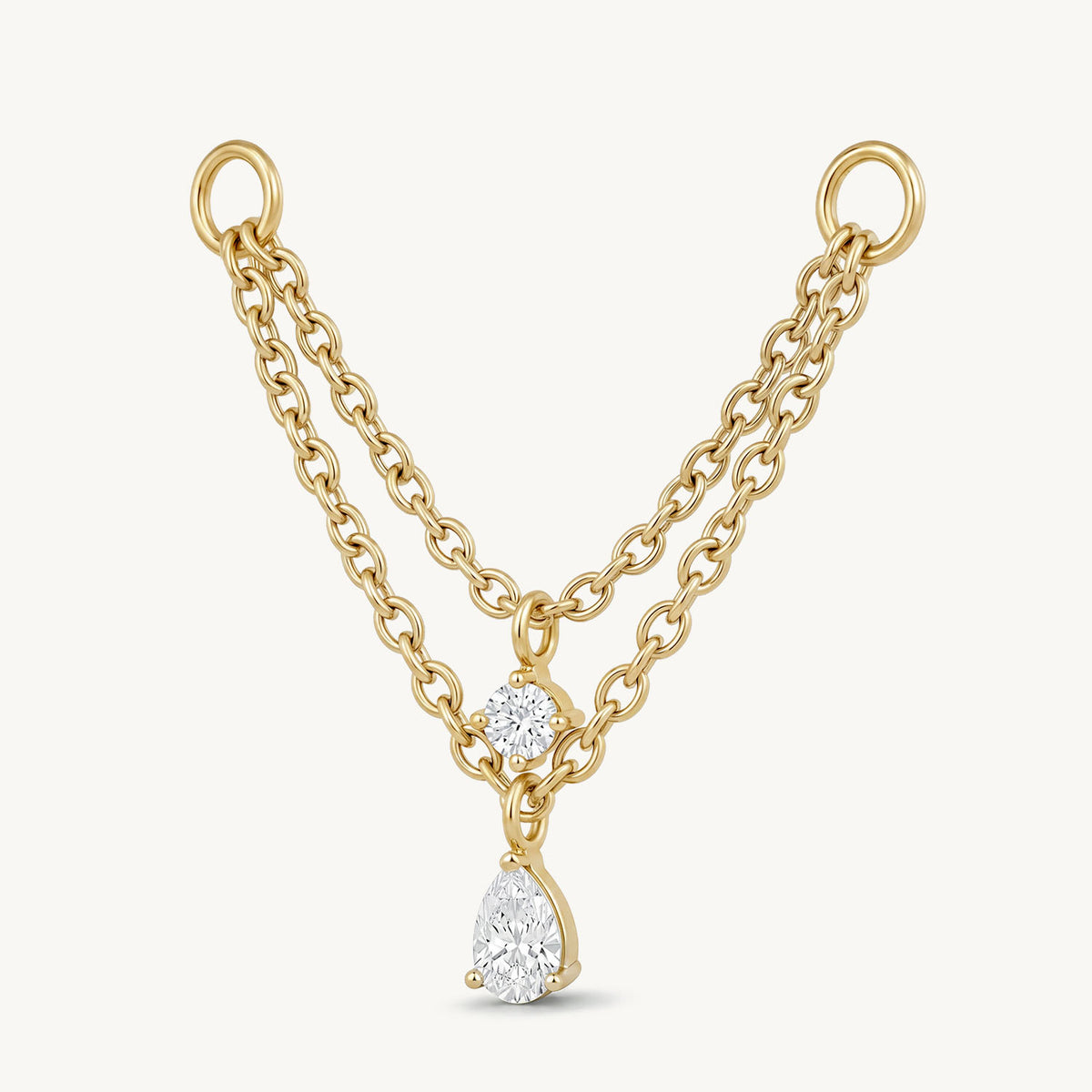 Teardrop Y-chain connector gold