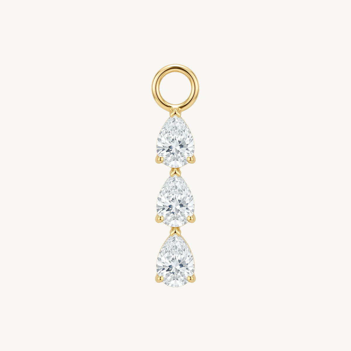 Crystal cascade charm gold – FRONT