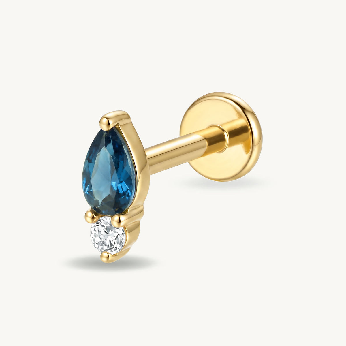 Crystal teardrop blue gold