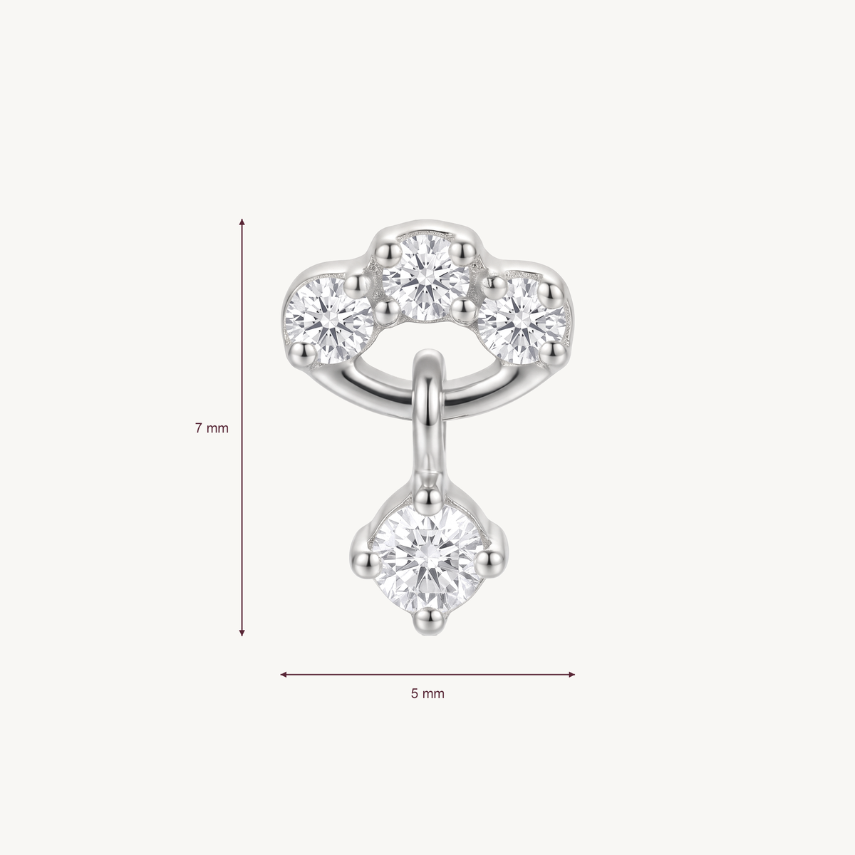 Crystal drop afmetingen in millimeters