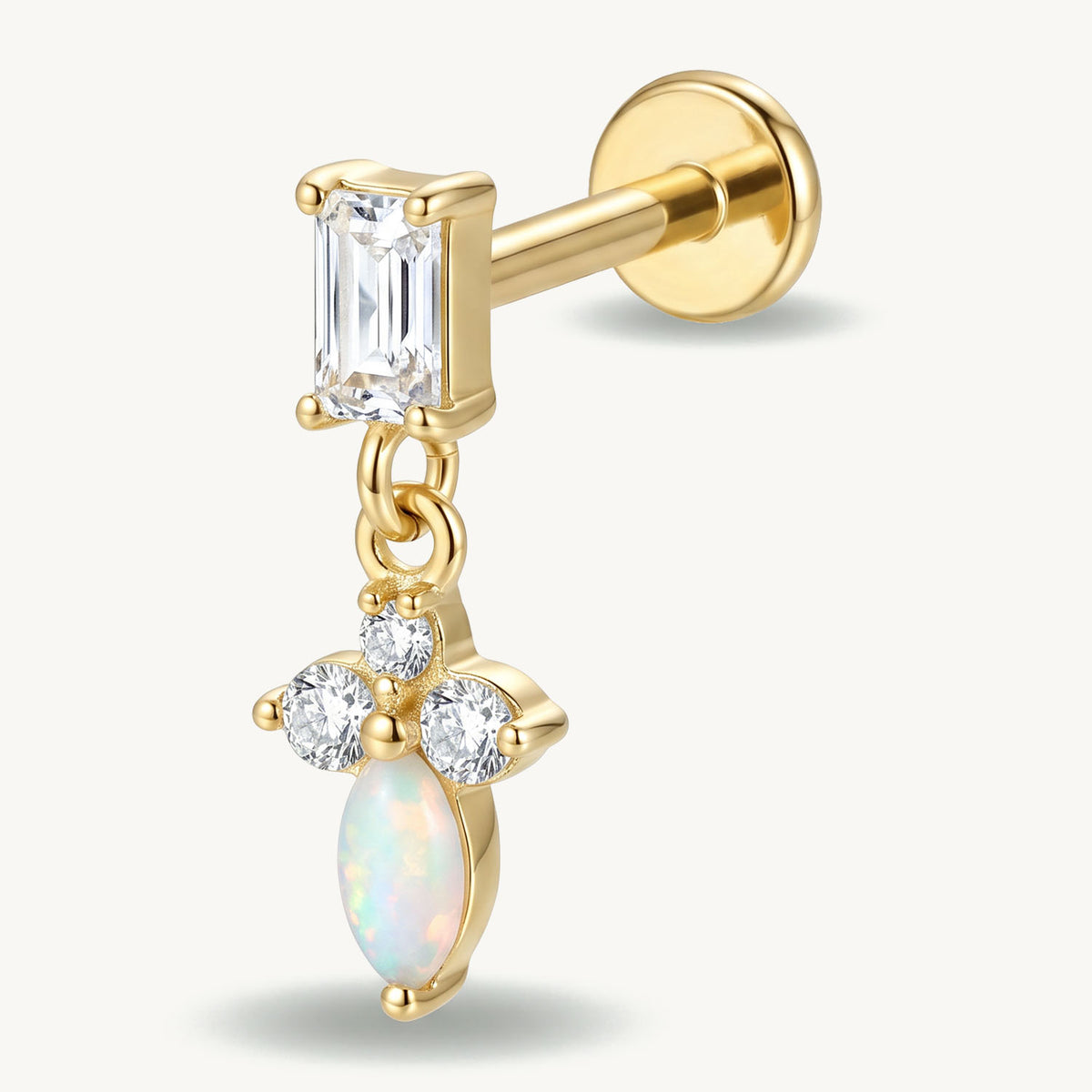 Blush dangle gold zijaanzicht