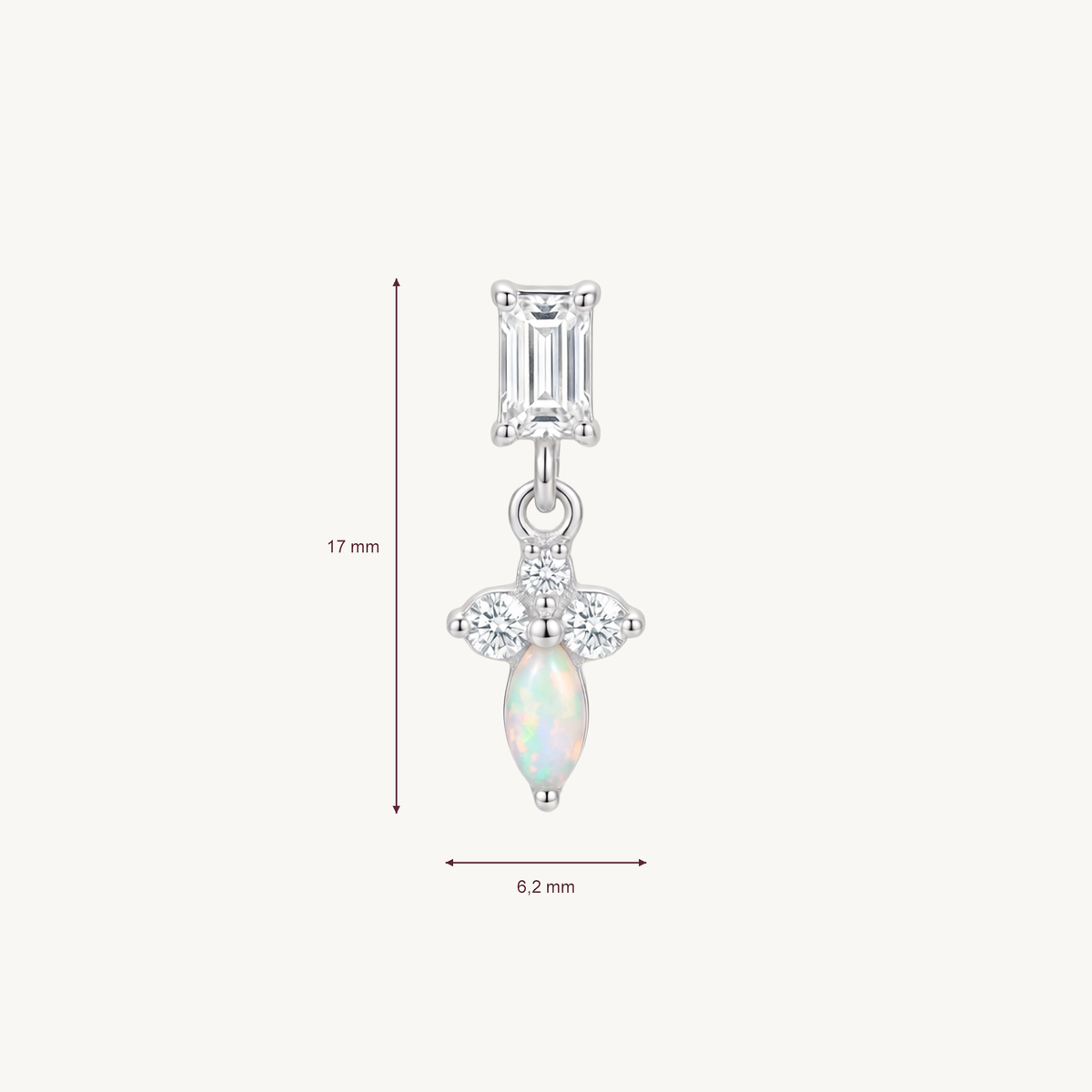 Blush dangle afmetingen in millimeters