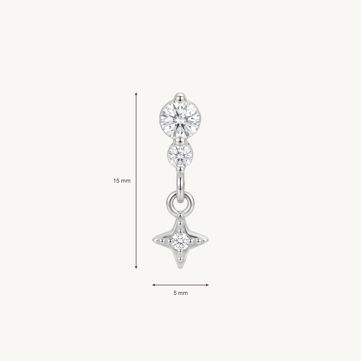 Starry drop afmetingen in millimeters