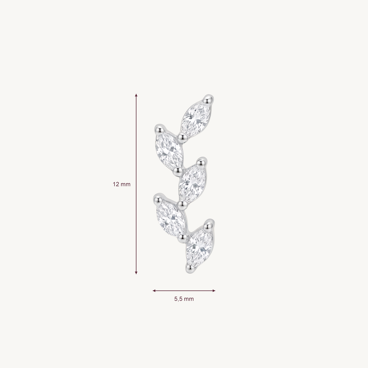 Crystal vine afmetingen in millimeters