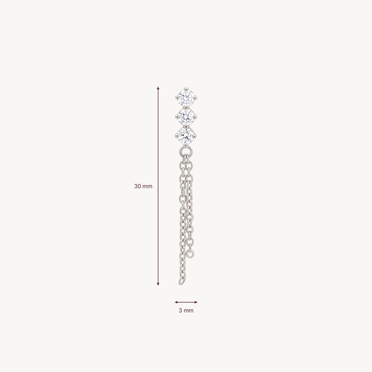 Silver chain afmetingen in millimeters