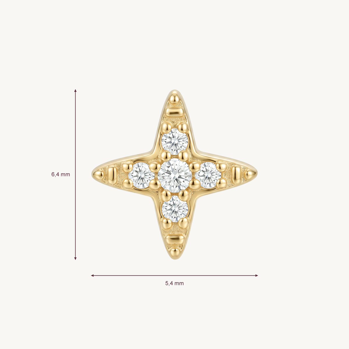 Star sparkle gold afmetingen in millimeters