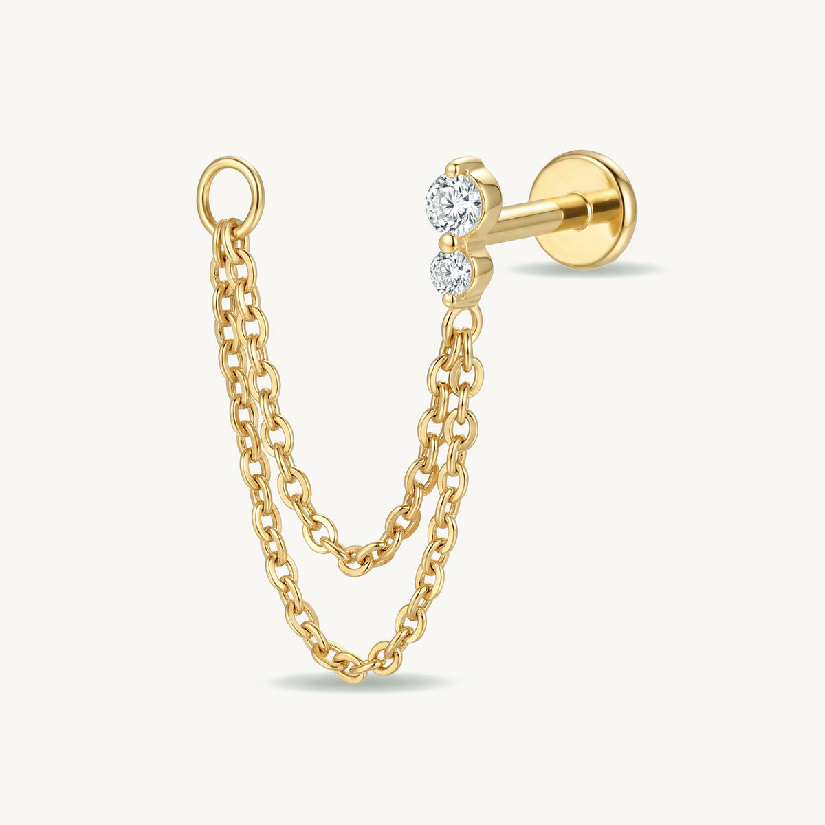 Crystal chain gold zijaanzicht