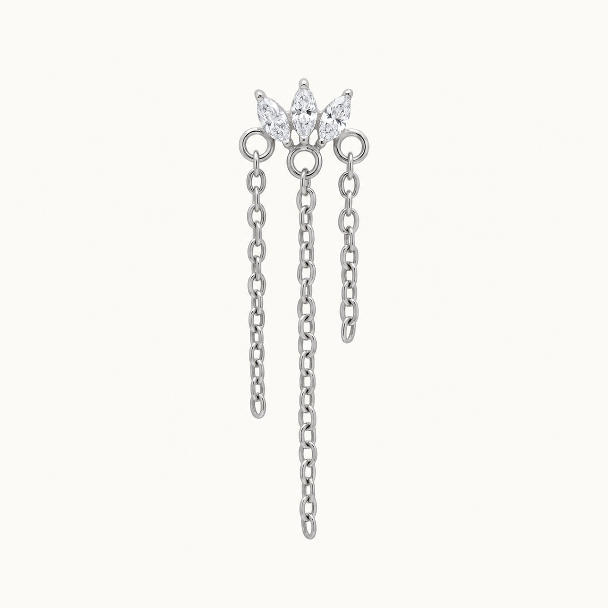 Triple drop zilver vooraanzicht