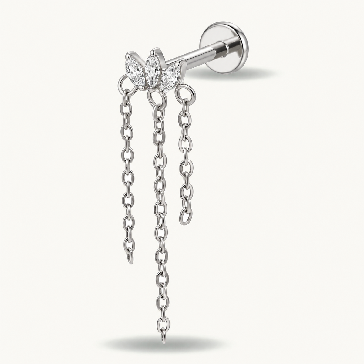 Triple drop zilver zijaanzicht