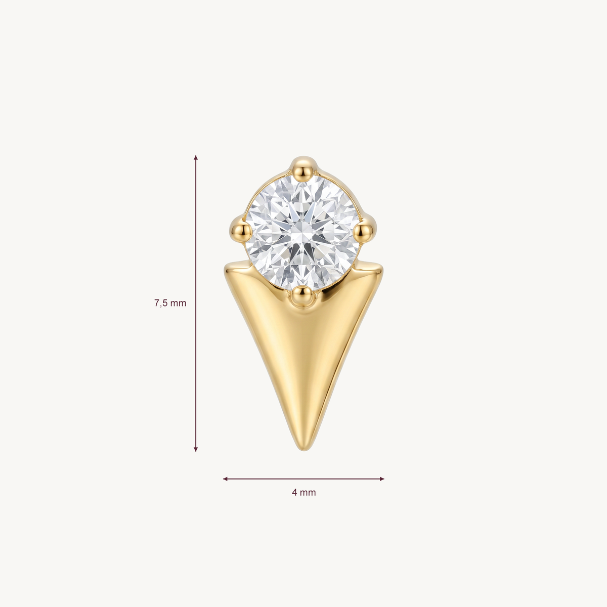 Prism edge gold afmetingen in millimeters