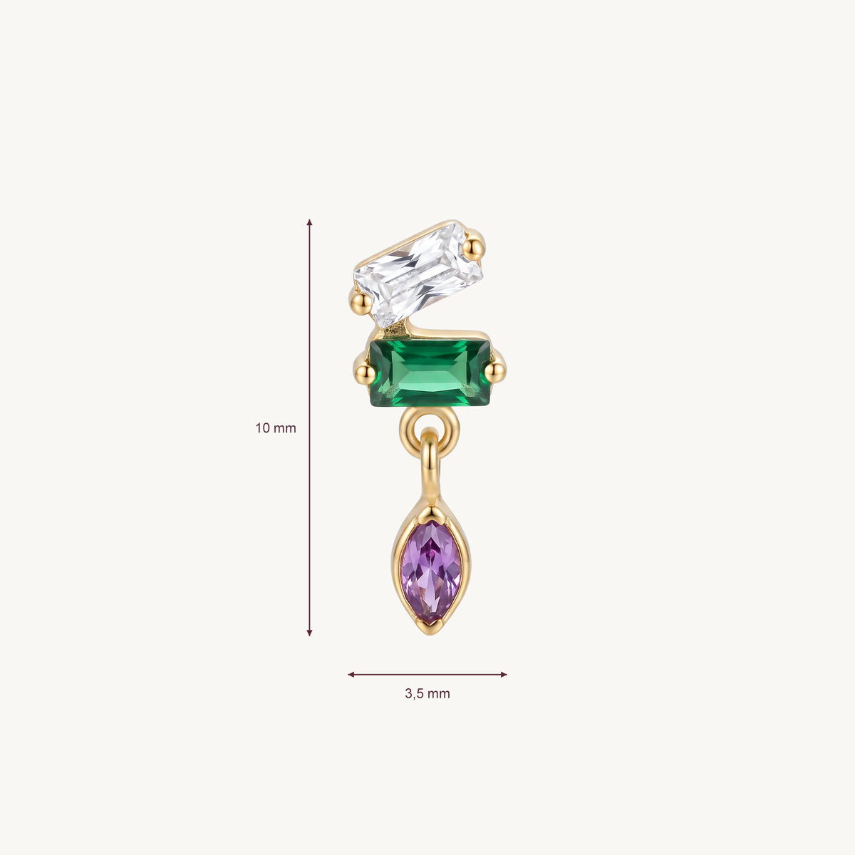 Gem duet gold afmetingen in millimeters