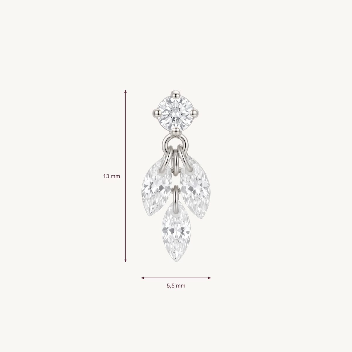 Petal sway afmetingen in millimeters