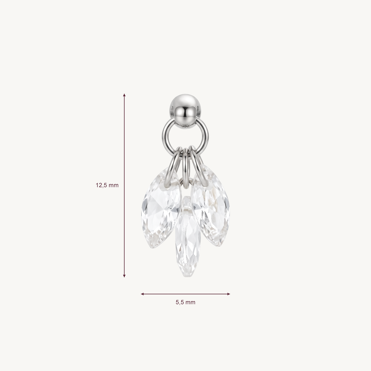 Crystal bouquet afmetingen in millimeters