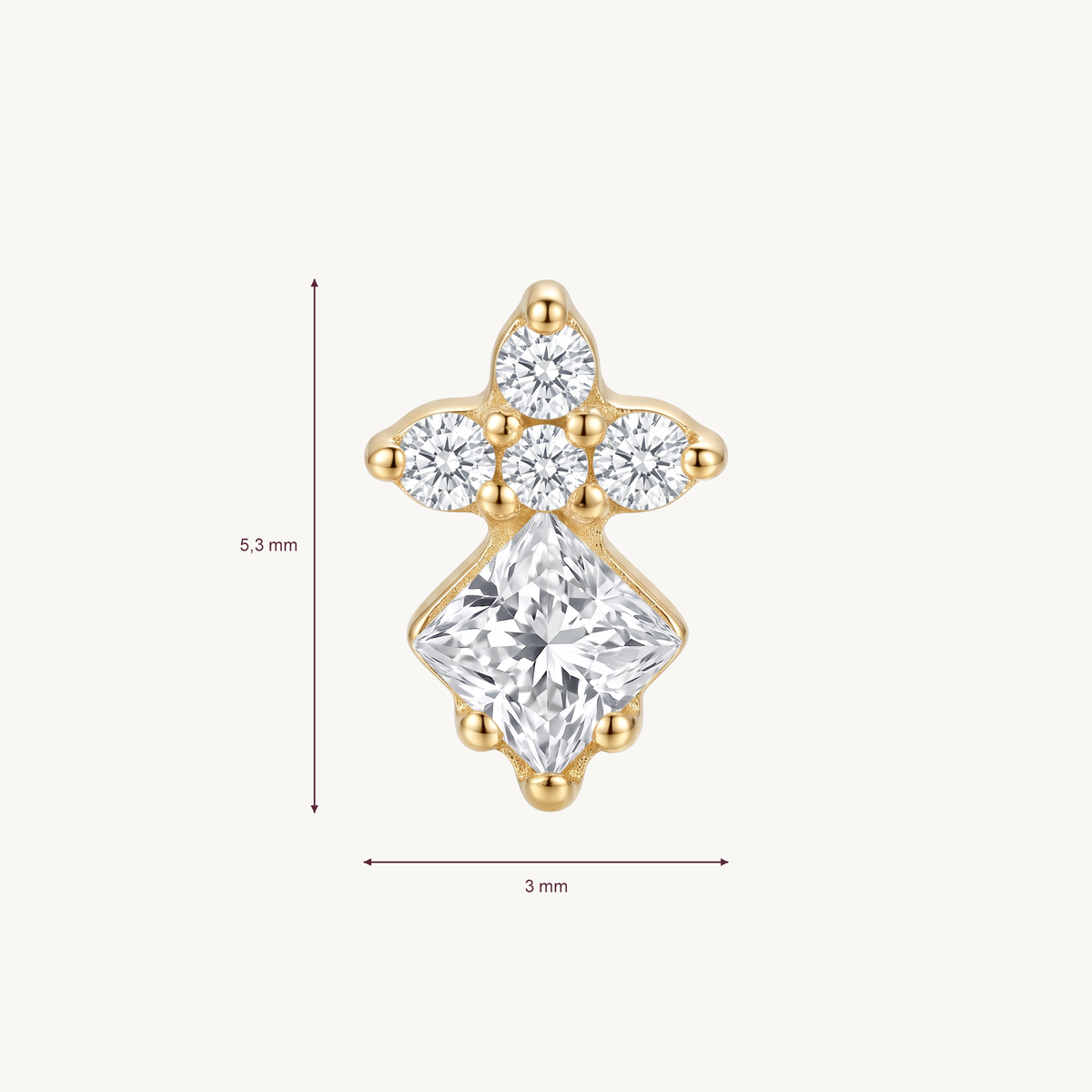 Petal duo gold afmetingen in millimeters
