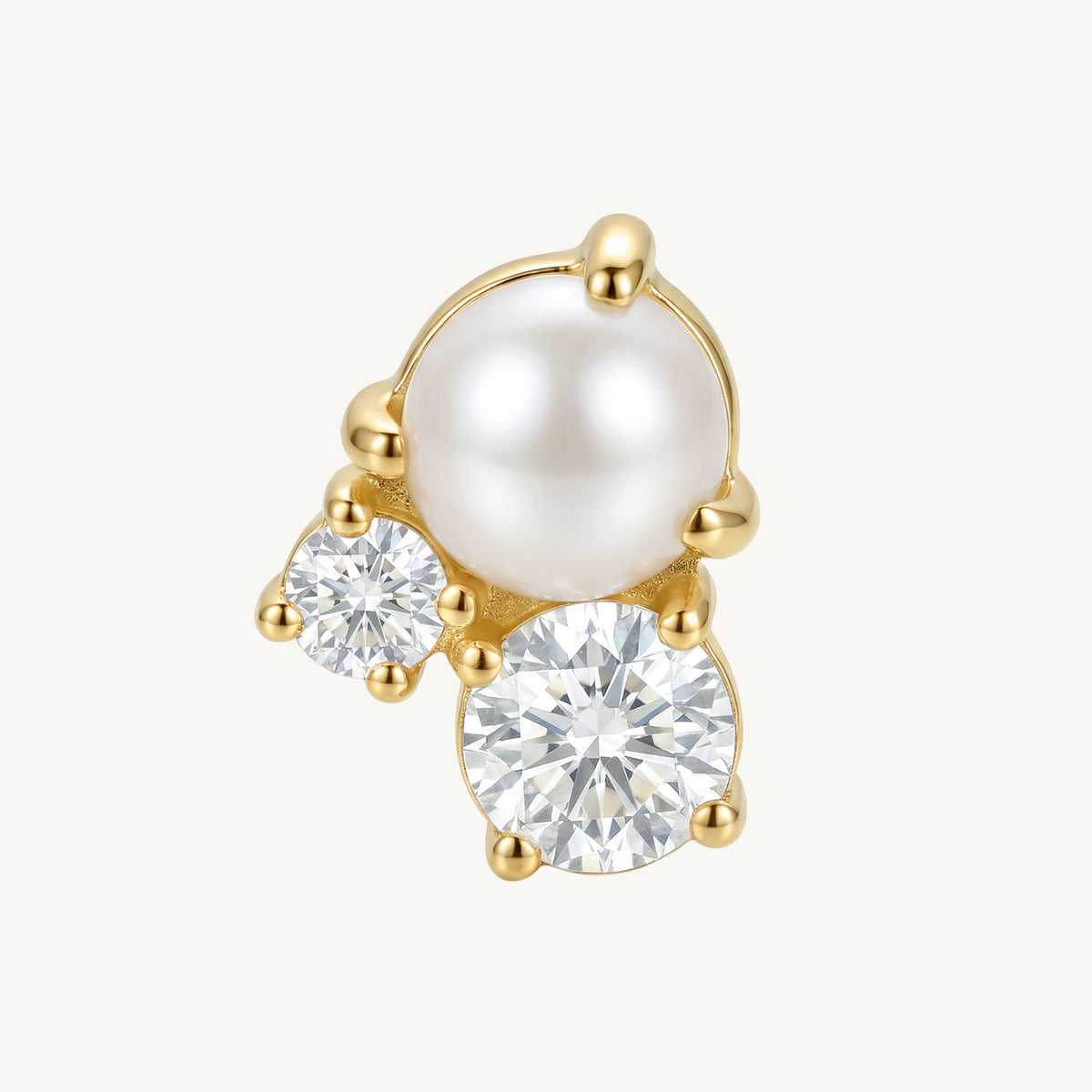 Pearl cluster gold vooraanzicht