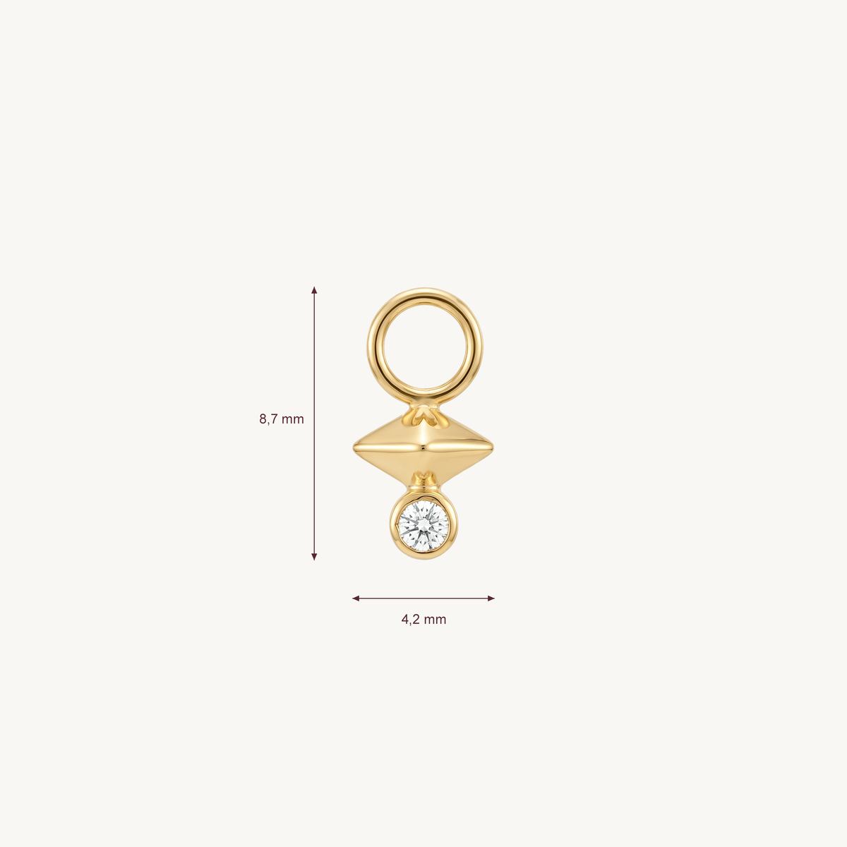 Pyramid charm gold – AFMETING