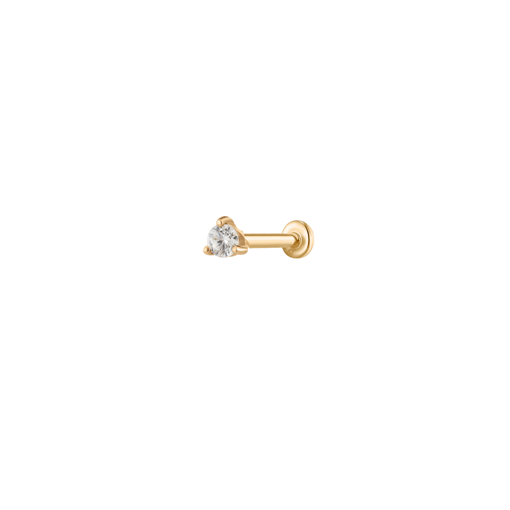 Moon Glow Stud - 14K Goud & Labgrown Diamant
