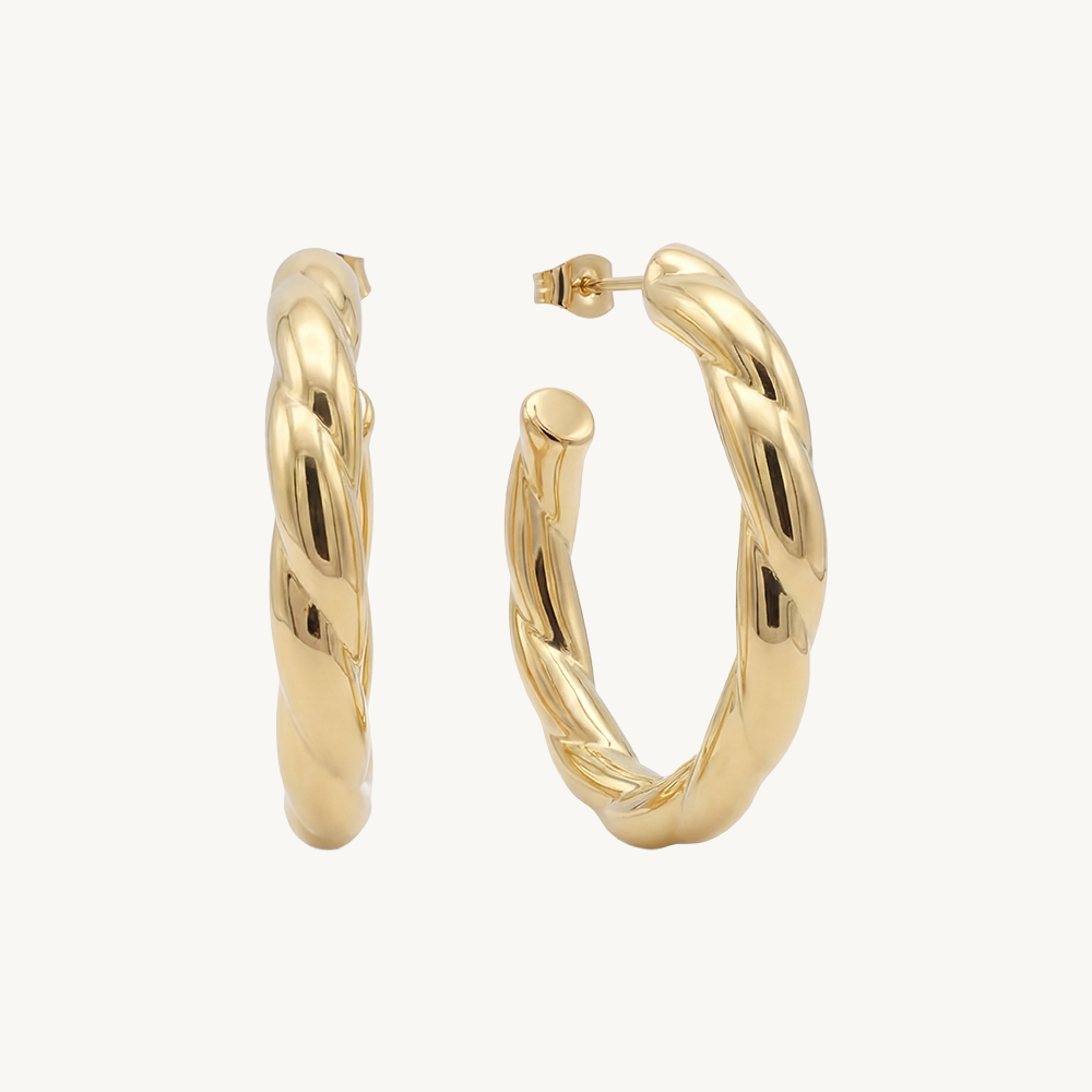 Ribbed hoops gold
