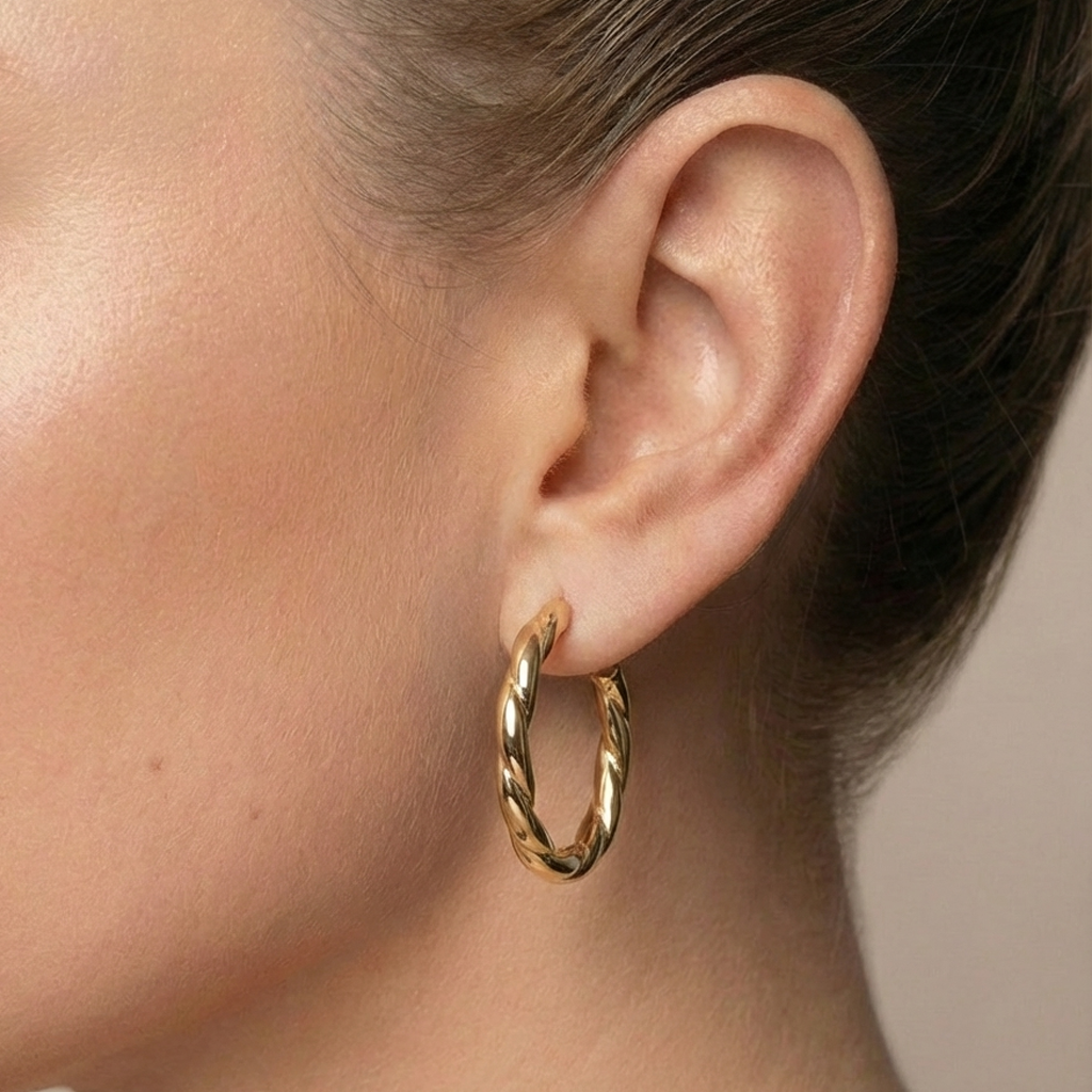 Ribbed hoops gold