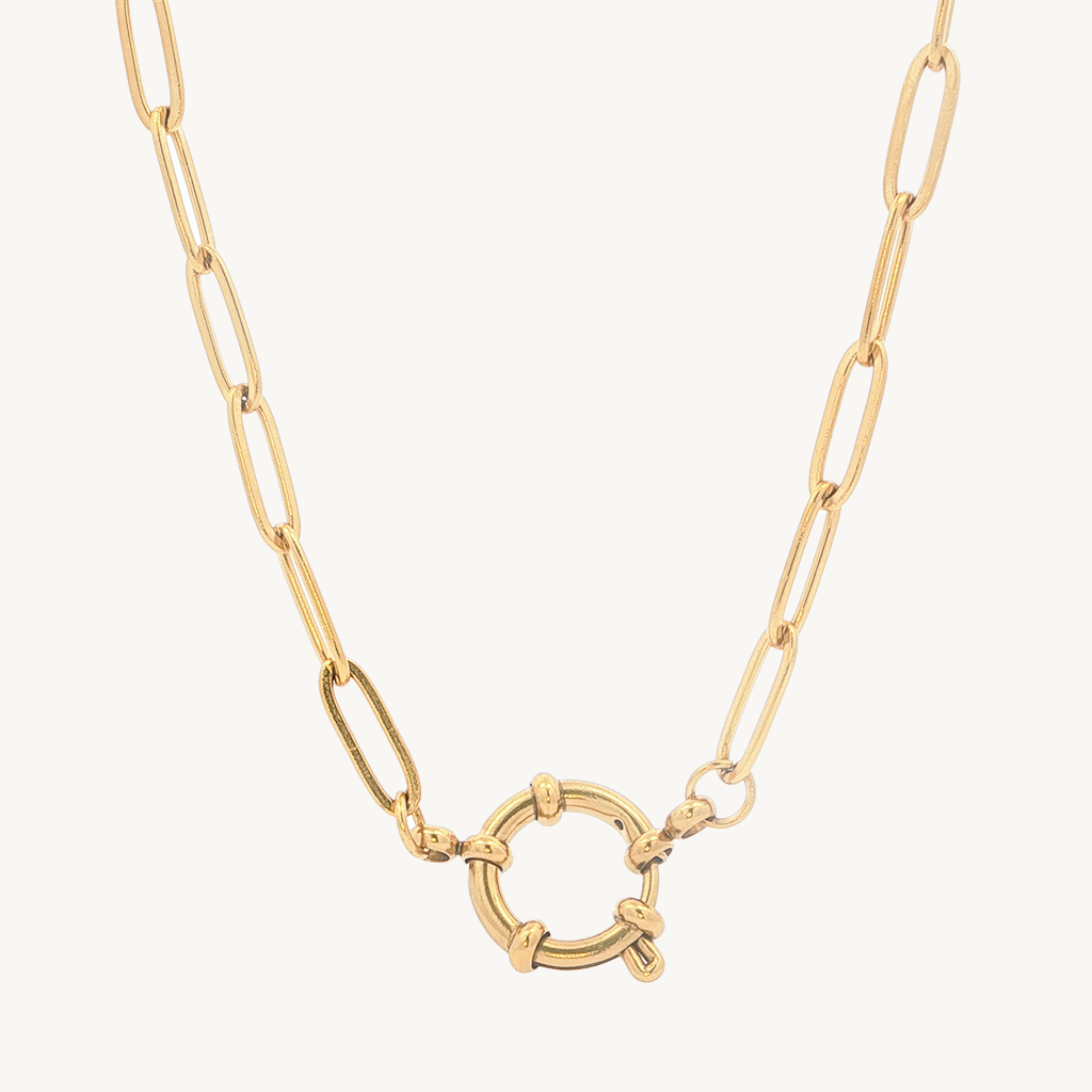 Paperclip necklace gold