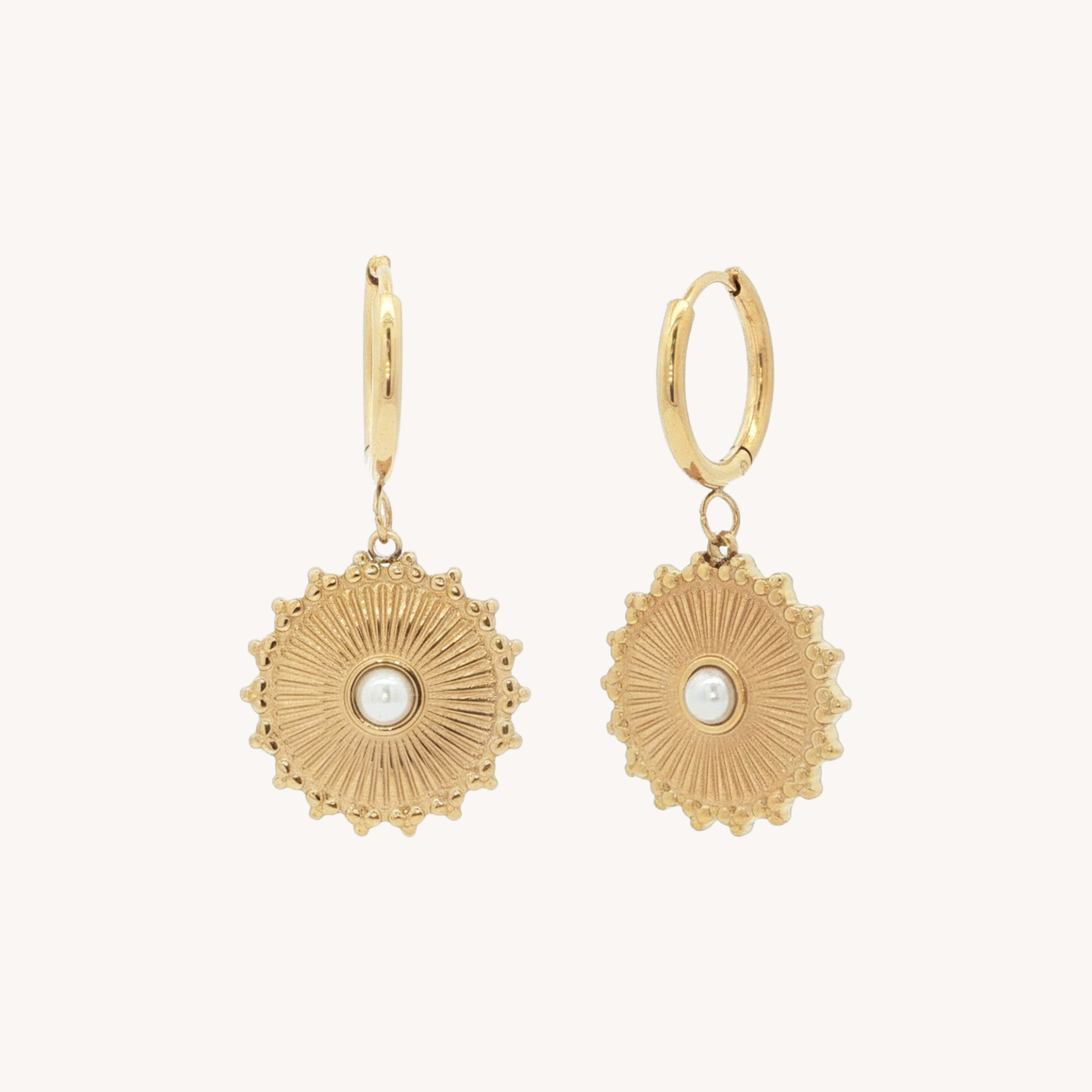 Sun earrings gold