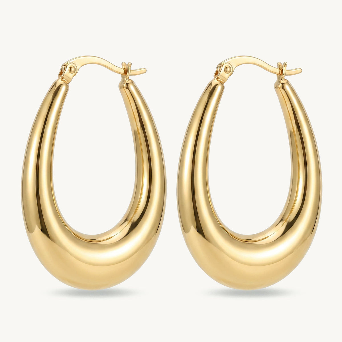 Oval bulb earrings gold