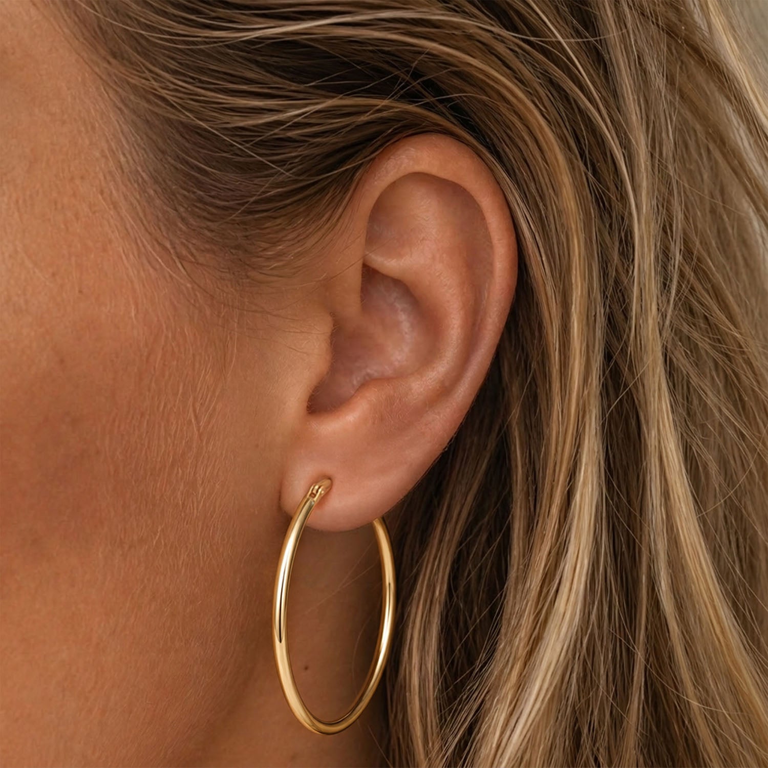 Classic hoops gold 40 mm