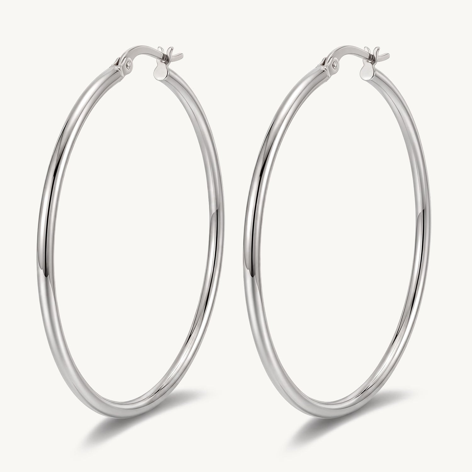 Classic hoops 60 mm silver