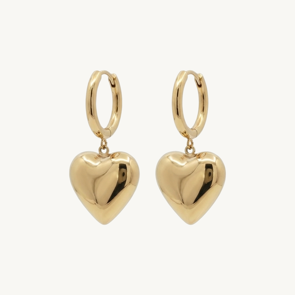 Big heart earrings gold