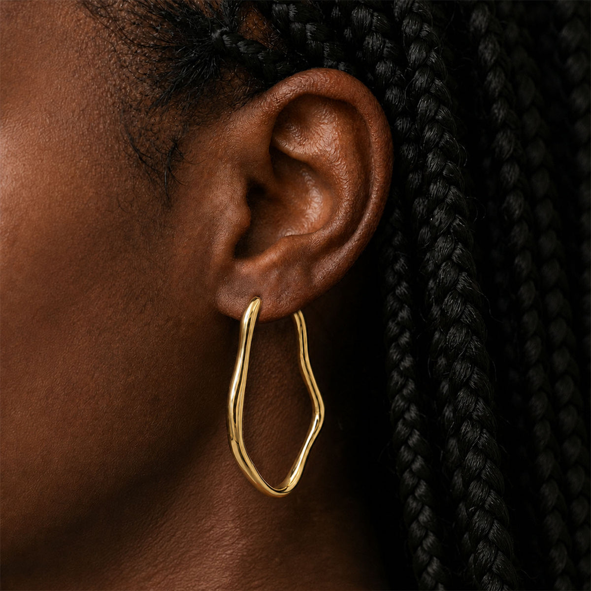 Abstract earrings gold