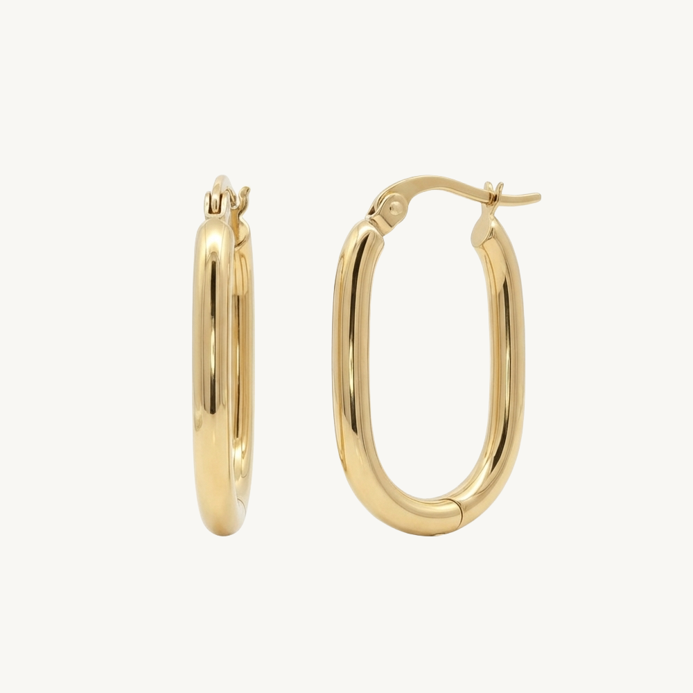 Oval hoops 18 mm gold