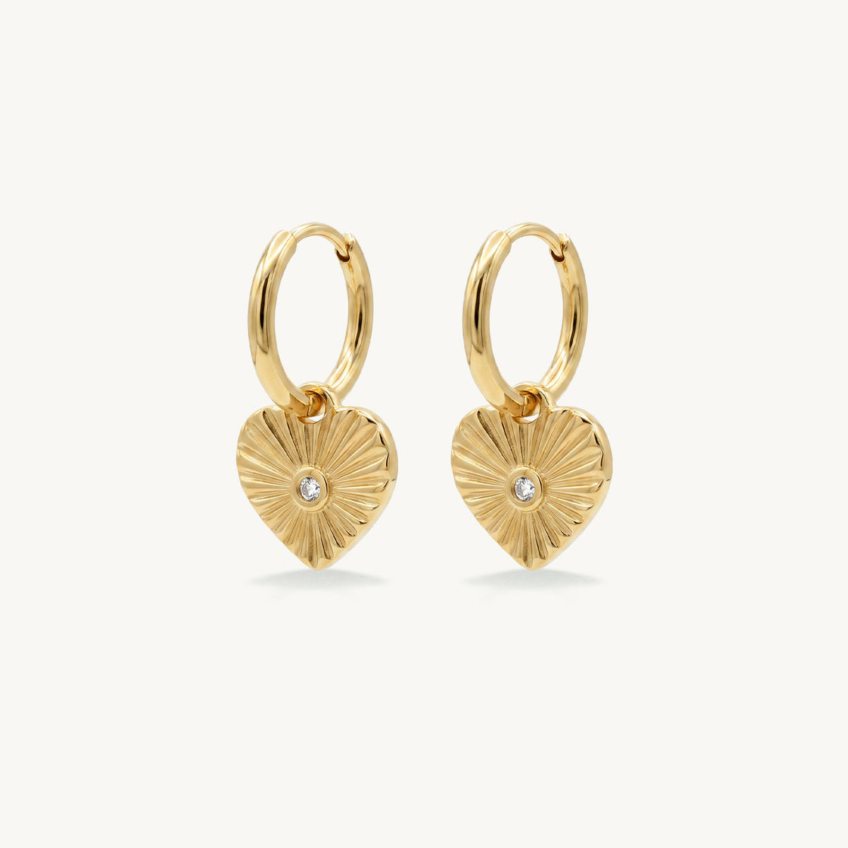 Radiance heart hoops gold