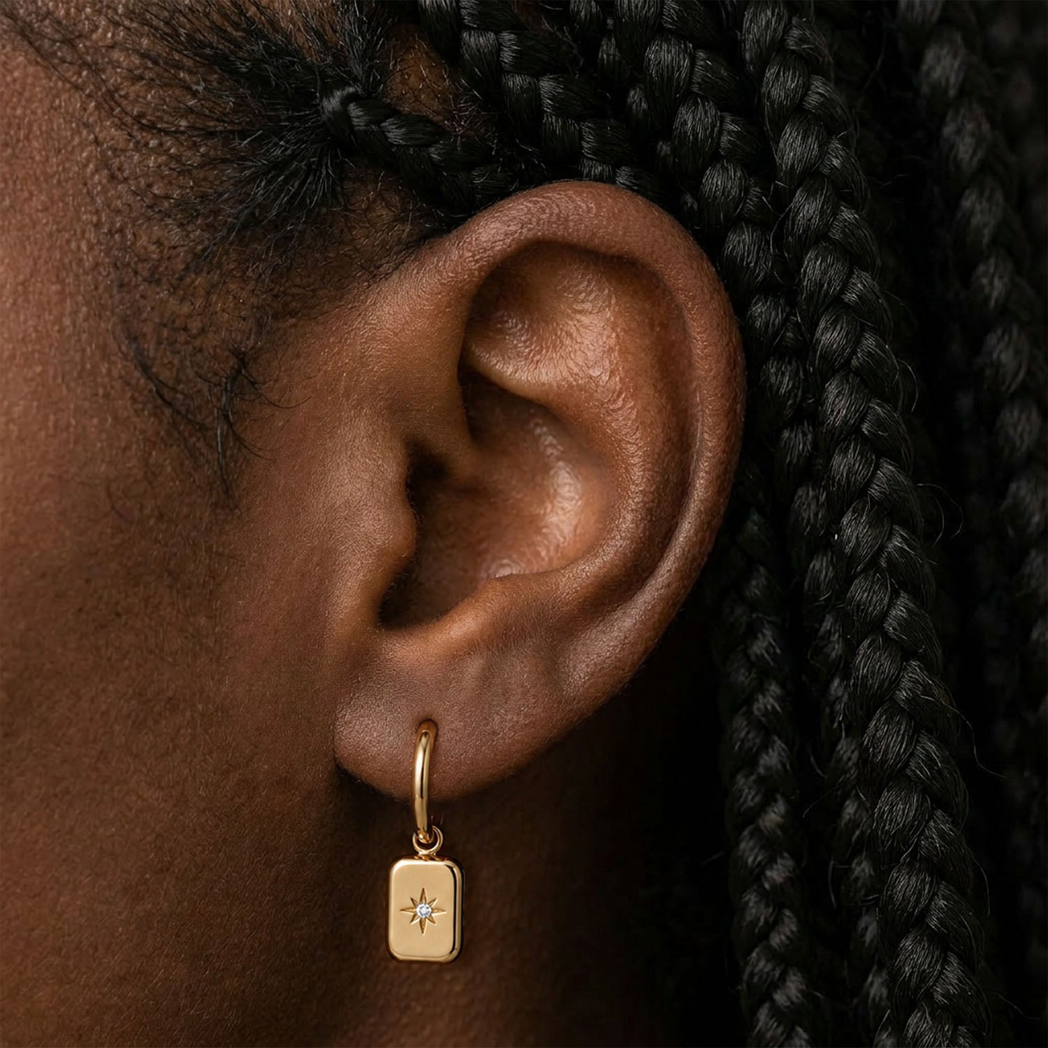 Star hoops gold