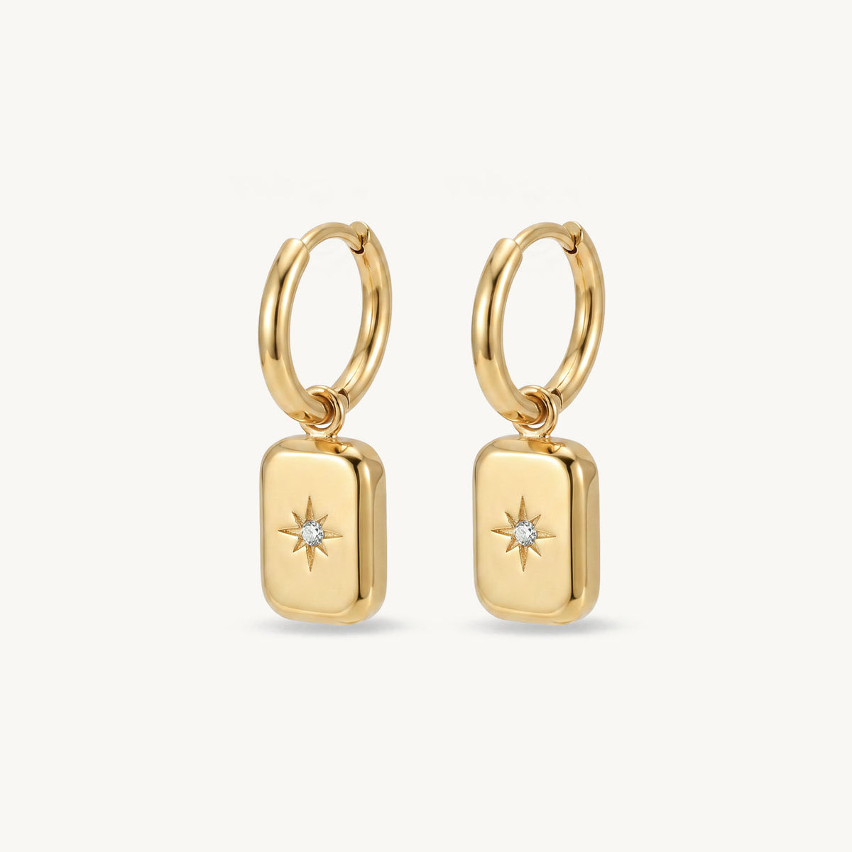 Star hoops gold