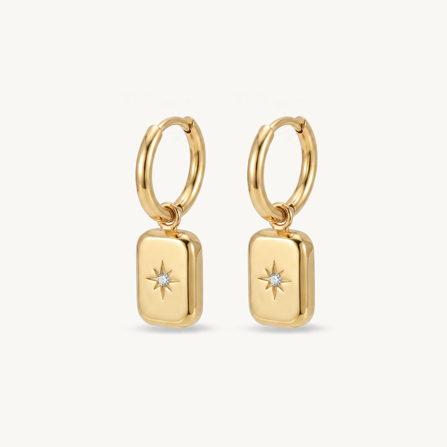 Star hoops gold