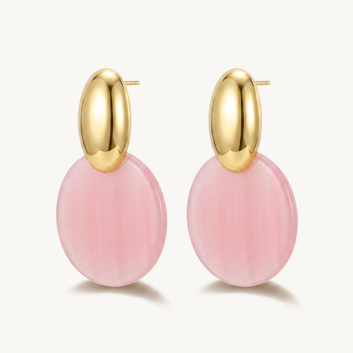 Pink stone earrings